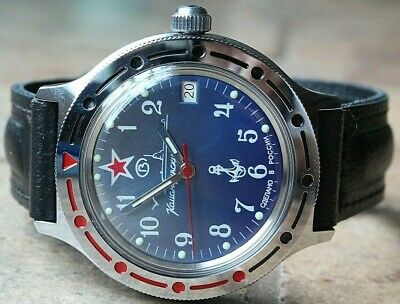 Vostok Komandirsky Auto Russian Military Wrist Watch # 921289 NEW