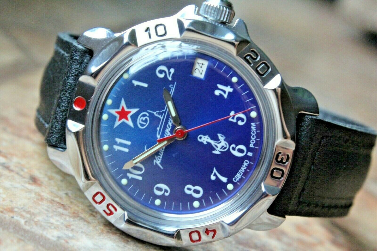 Vostok Komandirskie Mechanical Military Russian wrist watch Navy VMF 811289