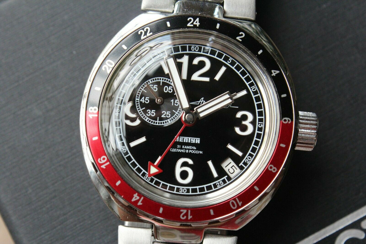 Vostok Amphibian Neptune Russian Mechanical Diver Auto men's wrist watch 960762