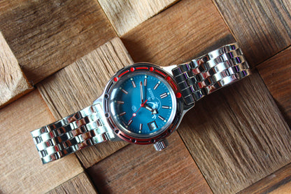 Vostok Amphibian Mechanical Automatic Wrist Watch Diver Scuba Dude 420059
