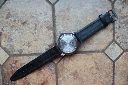 Vostok Komandirskie 816307 - case back, leather strap and buckle
