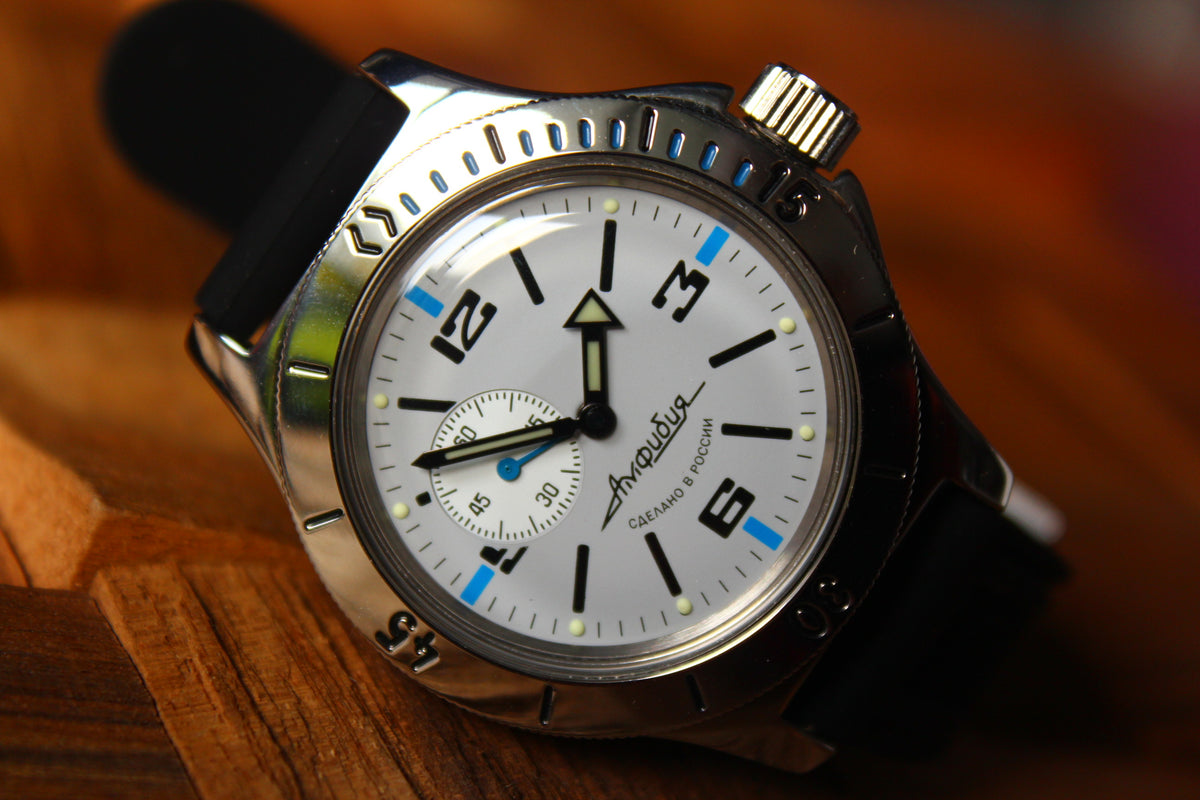 Vostok Amphibia Automatic Watch 12071B, alternate front view