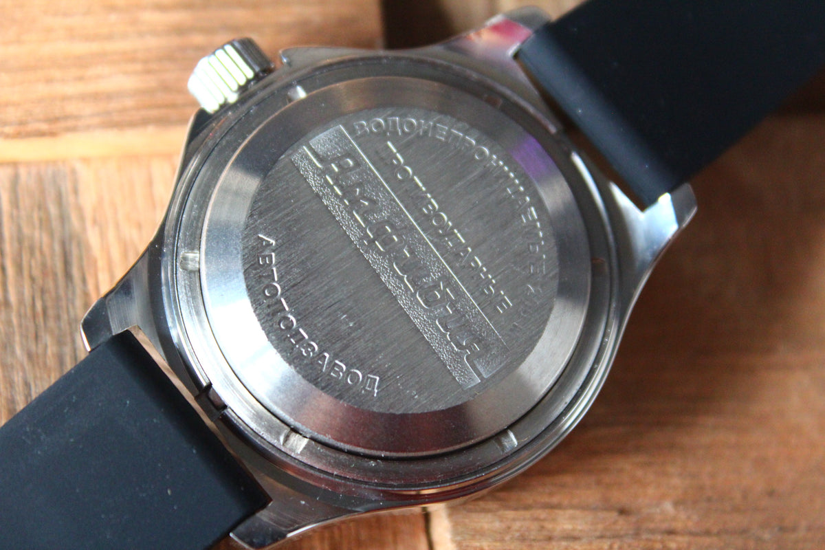 Vostok Amphibia Automatic Watch 12071B, case back