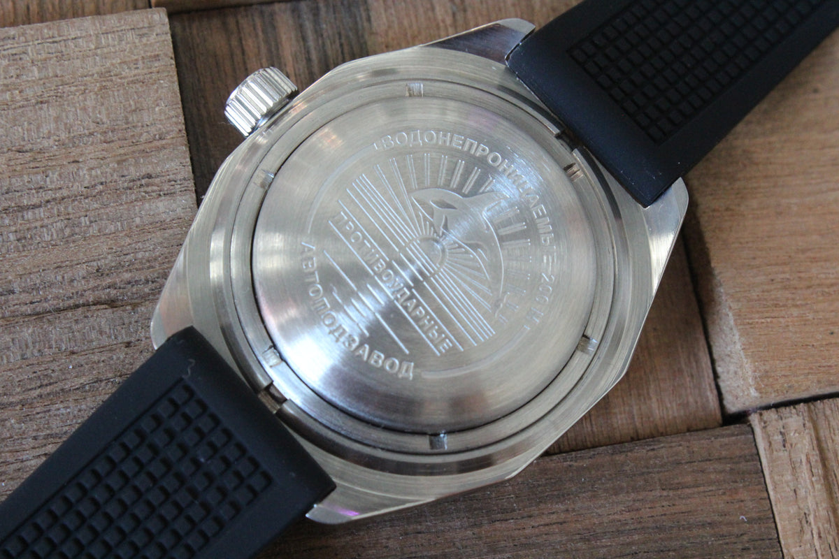 Vostok Amphibia 67069B - engraved stainless steel case back