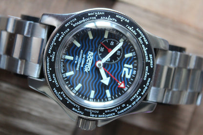 Vostok Amphibian Mechanical Automatic Wrist Watch Diver GMT 13003B