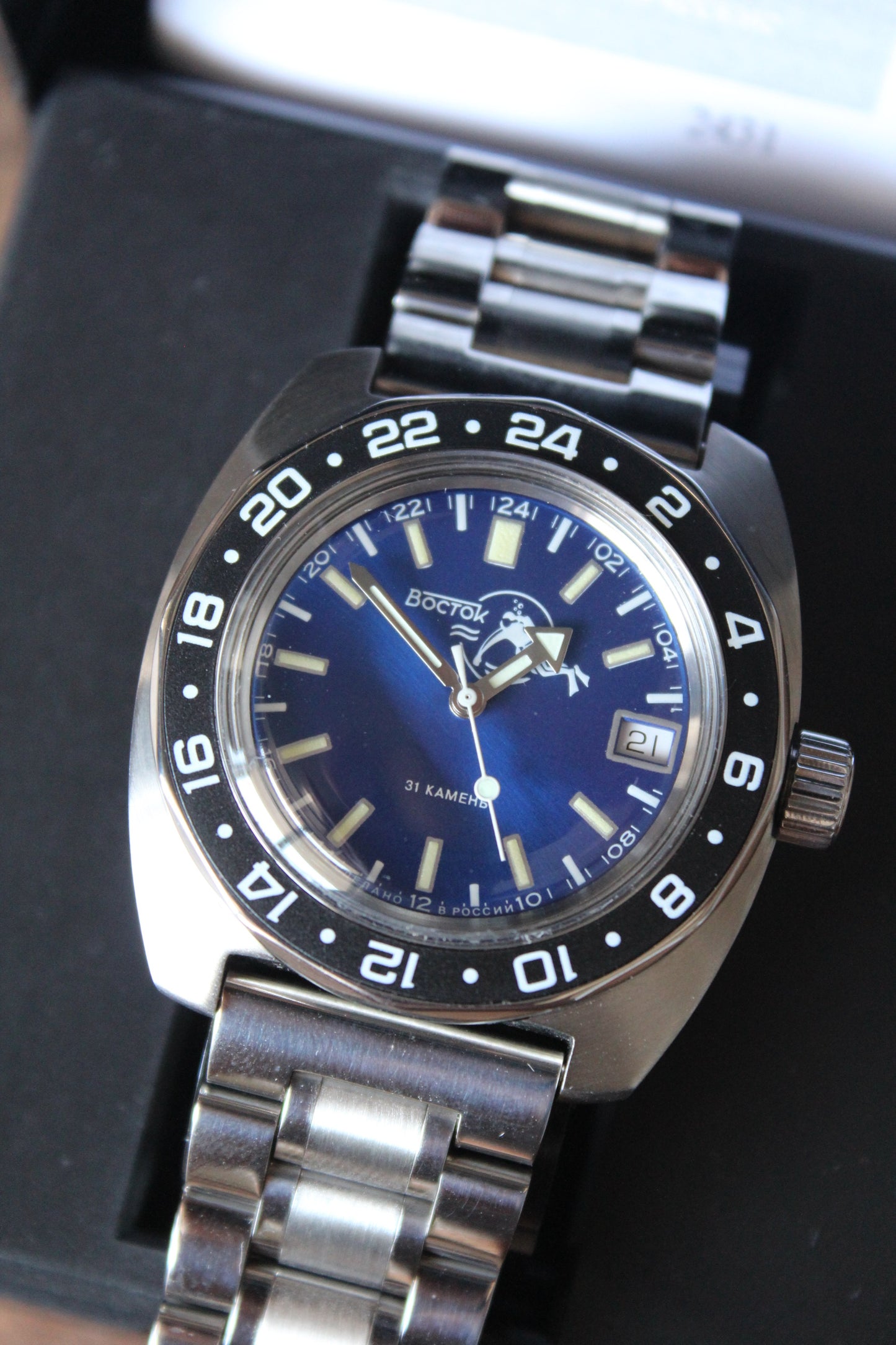 Vostok Amphibian Mechanical Automatic Wrist Watch Diver Scuba Dude 17004B