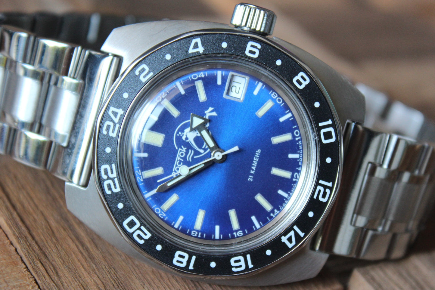 Vostok Amphibian Mechanical Automatic Wrist Watch Diver Scuba Dude 17004B