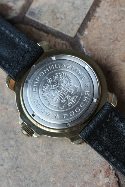Vostok Komandirskie 819322 - engraved case back close-up