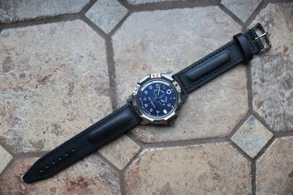 Vostok Komandirskie 816942 - full watch and black leather strap