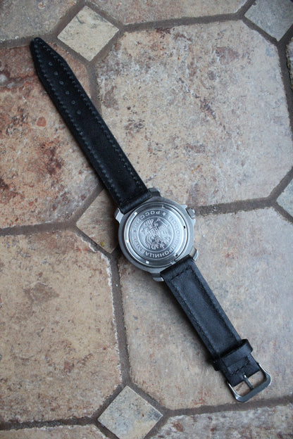 Vostok Komandirskie 816942 - case back, leather strap and buckle