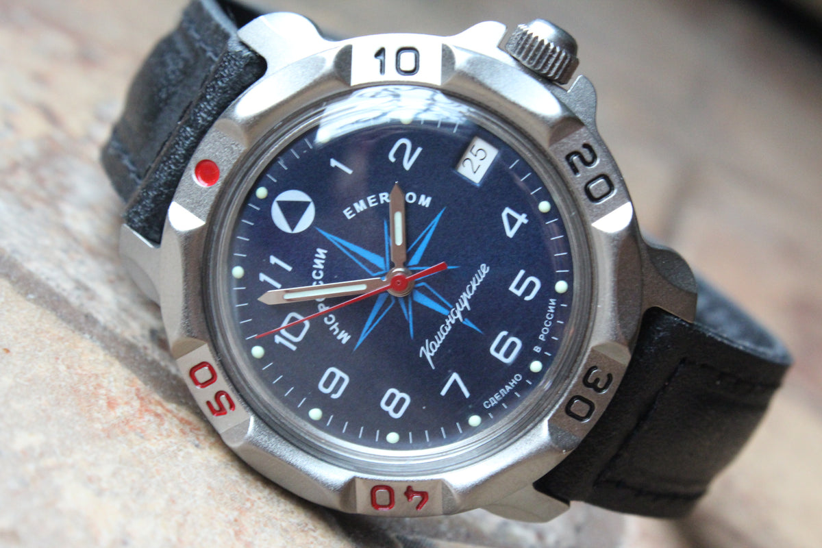 Vostok Komandirskie 816942 - close-up of dial and date window