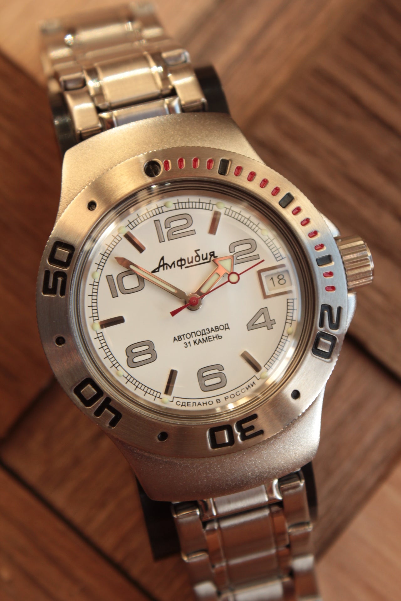 Vostok Amphibian Auto Mechanical diver wrist watch 060434
