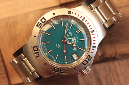 Vostok Amphibian Diver Mechanical Automatic Wrist Watch Scuba Dude 060059