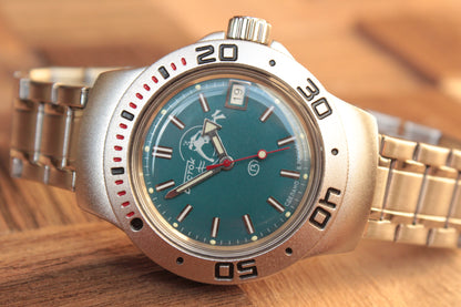 Vostok Amphibian Diver Mechanical Automatic Wrist Watch Scuba Dude 060059