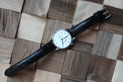 Vostok 581096 - full watch with black leather strap