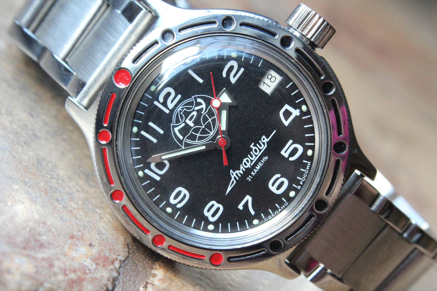 Vostok Amphibian Mechanical Automatic Wrist Watch Diver 420867