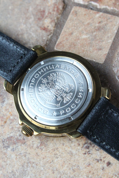 Vostok Komandirskie 819260 - engraved case back close-up