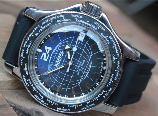 Vostok Mechanical Automatic Wrist Watch Diver 24 Hour 13027A