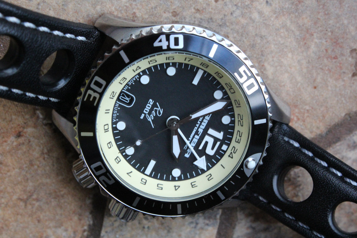 Vostok Amphibia Reef Automatic GMT Watch 080481, alternate front view