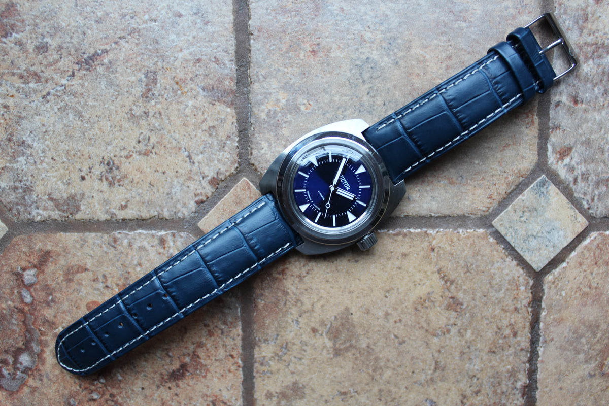 Vostok Amphibia Automatic Watch 170549, full watch and leather strap