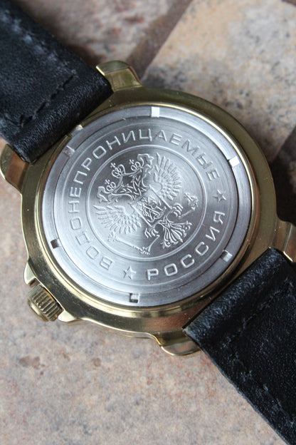 Vostok Komandirskie 819181 - engraved case back close-up