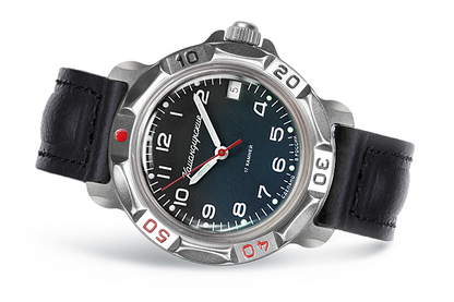 Vostok Komandirskie 81687B - official manufacturer diagonal front view with full dial, case and crown