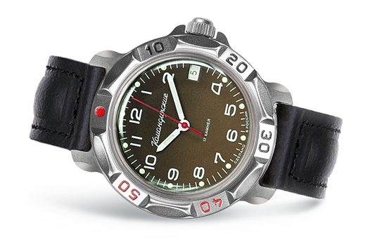 Vostok Komandirskie 81688B - official manufacturer diagonal front view with full dial, case and crown