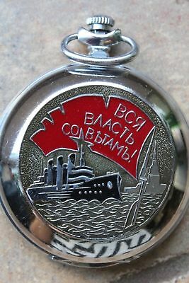 Vintage Russian Molnija all power to the Soviets original Pocket Watch