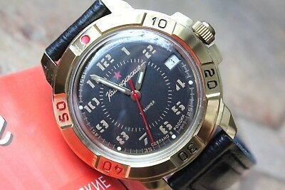 Vostok Komandirsky Military Wrist Watch # 439123 NEW