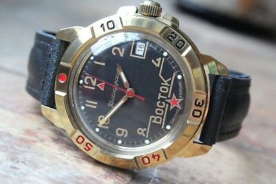 Vostok Komandirsky Military Wrist Watch # 439524 NEW