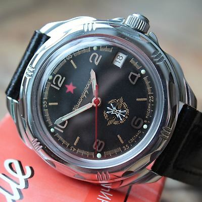 Vostok Komandirsky Russian Military Wrist Watch # 211296 NEW