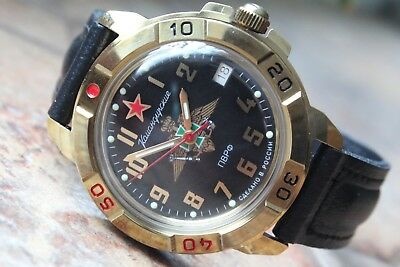 Vostok Komandirsky Military Wrist Watch # 439633 NEW