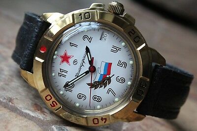 Vostok Komandirsky Military Wrist Watch # 439277 NEW