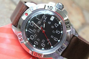 Vostok Komandirsky Military Wrist Watch Premium Leather Band # 431783-L1 NEW