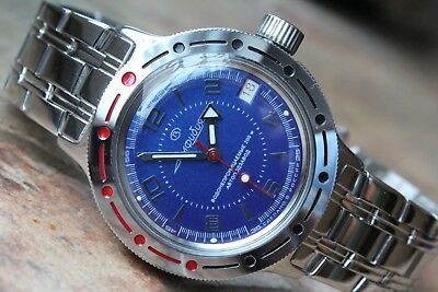 Voostok Amphibian Mechanical Automatic Wrist Watch Diver 420007