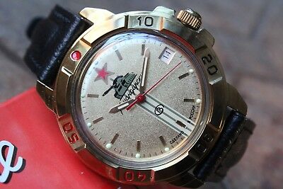 Vostok Komandirsky Military Wrist Watch # 439072 NEW
