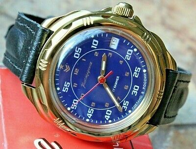 Vostok Komandirskie 219181 Mechanical Russian wrist watch Blue Dial
