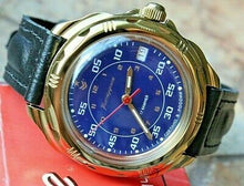 Load image into Gallery viewer, Vostok Komandirskie 219181 Mechanical Russian wrist watch Blue Dial
