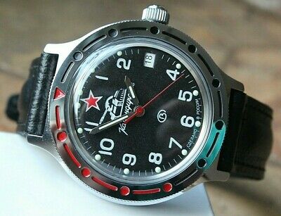 Vostok Komandirsky Auto Military Wrist Watch # 921306 NEW