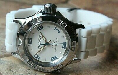 Vostok Amphibian 051458 Mechanical Women Female Russian wrist watch White Blue