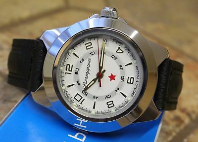 Vostok Komandirsky Auto Russian Military Wrist Watch # 641686 NEW