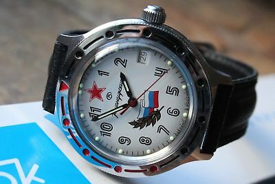 Vostok Komandirsky AutoRussian Military Wrist Watch # 921277 NEW