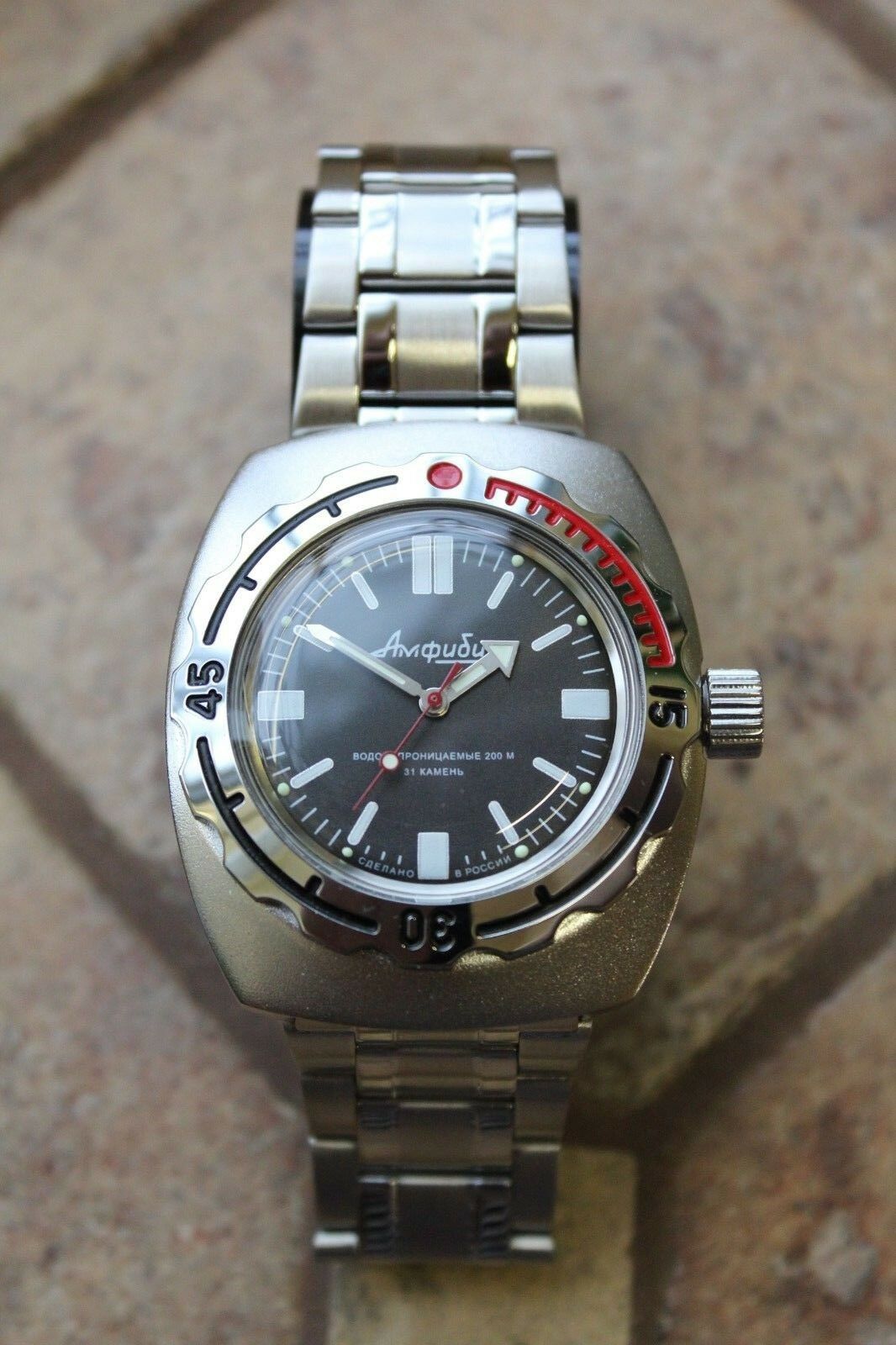 Vostok Amphibian 1967 Russian wrist watch Matte/Gloss 090916