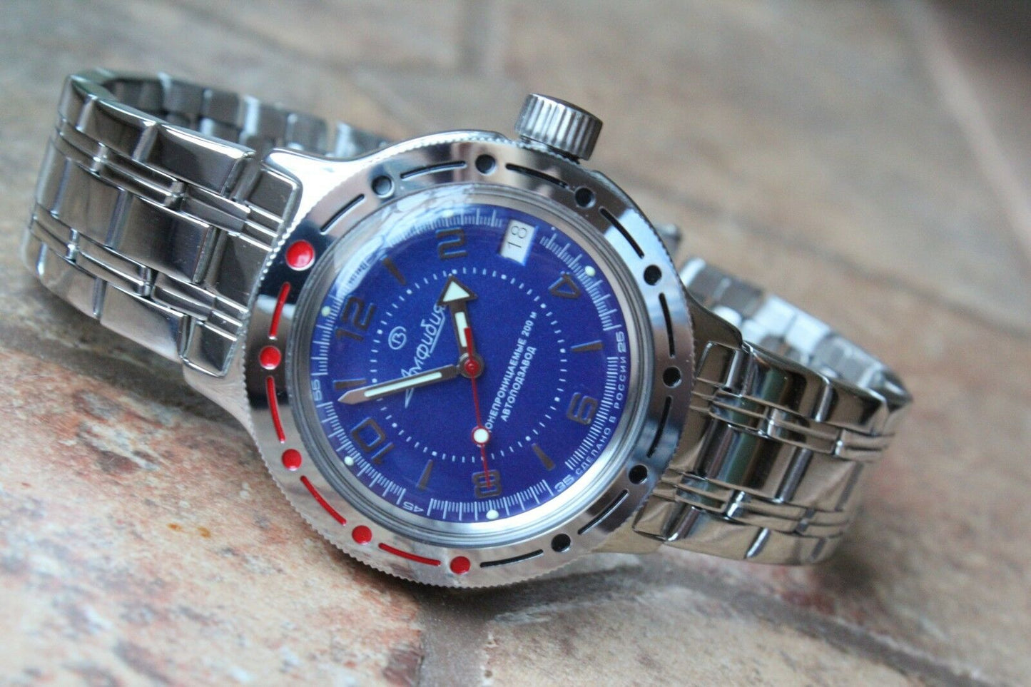 Voostok Amphibian Mechanical Automatic Wrist Watch Diver 420007