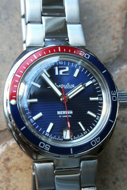 Vostok Amphibian Neptun 960759 Mechanical Automatic Diver Russian wrist watch