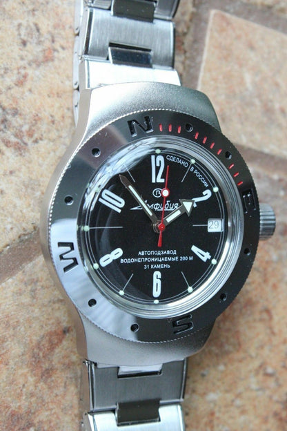 Vostok Amphibian Auto Russian diver wrist watch 060484