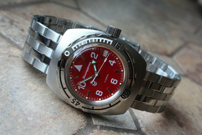 Russian Mechanical Automatic Wrist Watch VOSTOK AMPHIBIAN DIVER Custom 090841