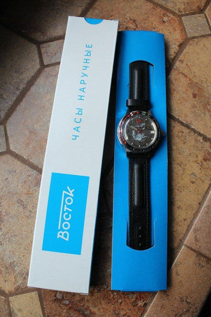 Vostok Komandirsky Auto Russian Military Wrist Watch # 921402 NEW