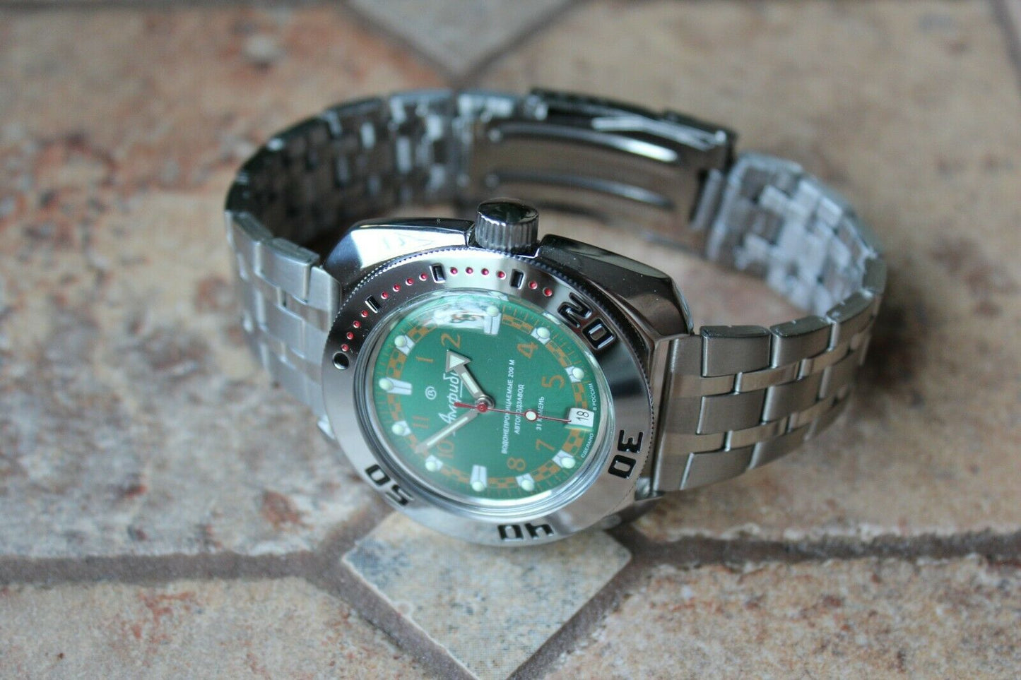 Russian Mechanical Automatic Wrist Watch VOSTOK AMPHIBIAN DIVER 710439