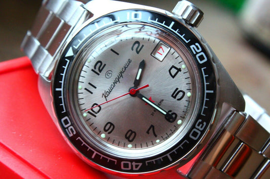 Vostok Komandirsky Auto Russian Military Wrist Watch # 020708 NEW